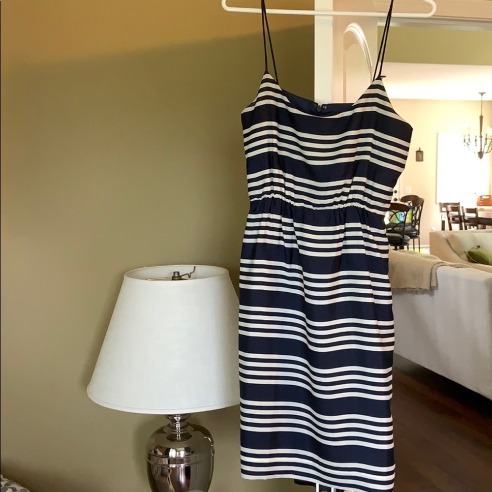 Navy and white striped Jcrew dress